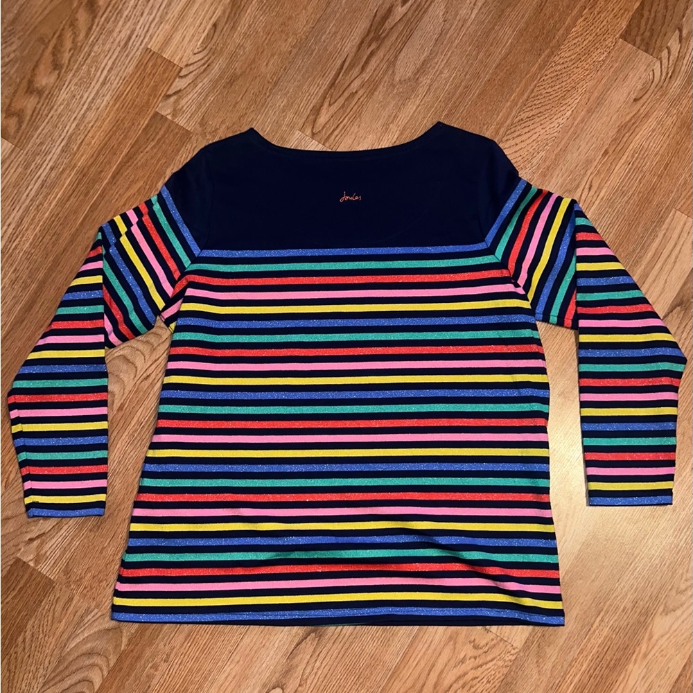 Joules Navy and Multicolor Striped Long Sleeve Top - Picture 2 of 6